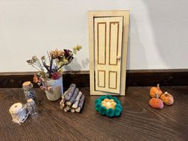 Wichteltür mit Zubehör – Wichtel Deko / Miniaturen