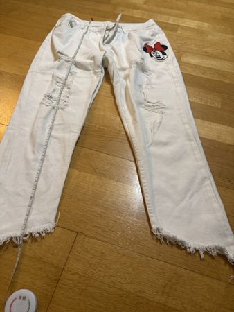 Coole Sommer 7/8 Jeans mit Minnie Maus Applikation, Gr. 42