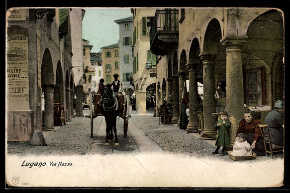 Cartes postales: AK Lugano, Via Nassa – D'occasion à Berlin par bartko-reher