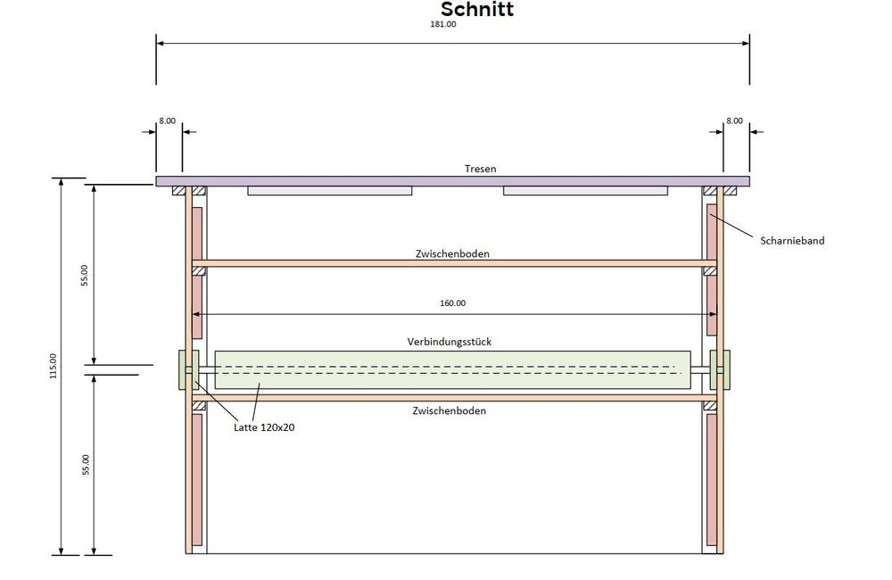Empfangstheke Massivholz-Optik - Rezeptionstresen 80-200cm Mit Stauraum