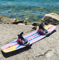 🟡🔵 Top Vintage Wakeboard Nash "Jackknife" mit Boots 90er