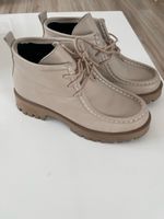 Damen Schnürstiefeletten beige Leder guter Zustand