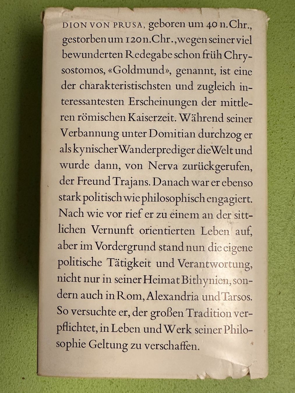 Bücher: Dion Chrysostomos: Sämtliche Reden. – Gebraucht aus Zürich von allp 7