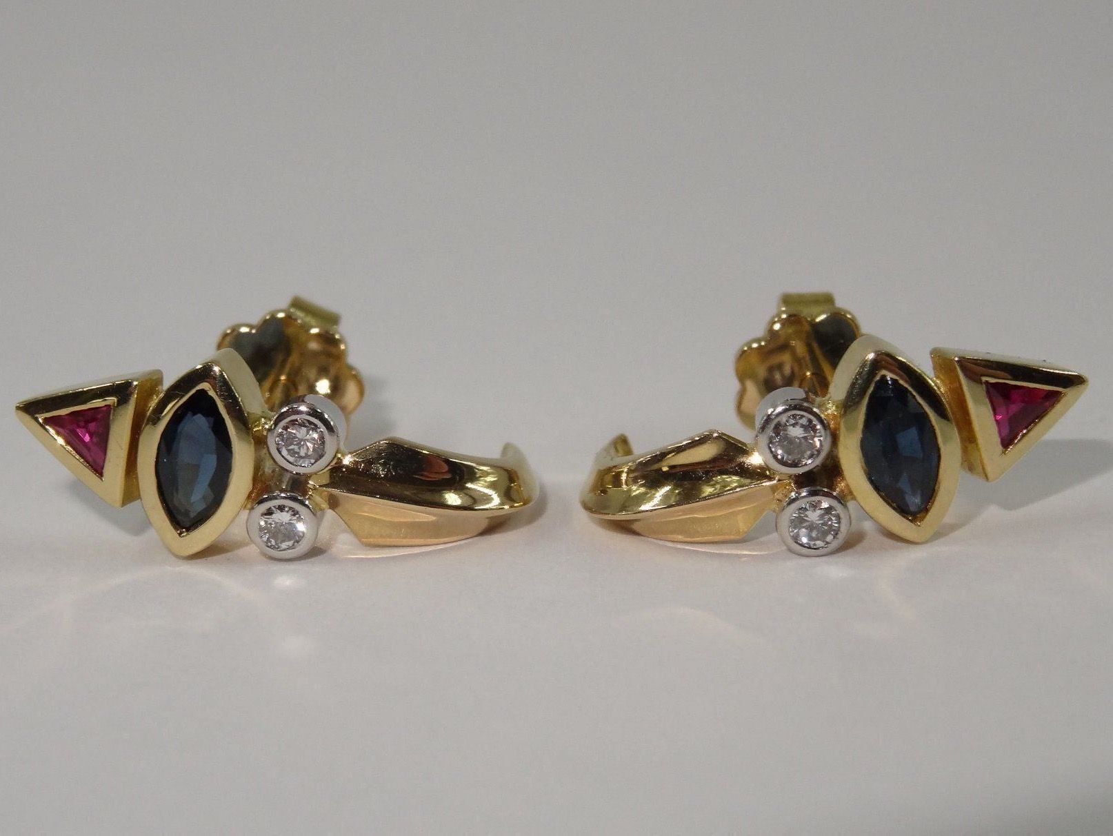 Bucherer Orecchini pendenti & Orecchini a lobo: Ohrstecker 750 Gold mit Edelsteinen NEU – Nuovo (secondo la descrizione) da Matten b. Interlaken venduto da kero71 3