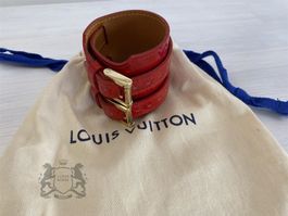 LOUIS VUITTON Arm Manschette Monogram Rot *T380