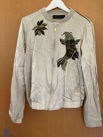 Expresso Bomberjacke mit Koi-Motiv, Gr. 38, Beige, Frühling 