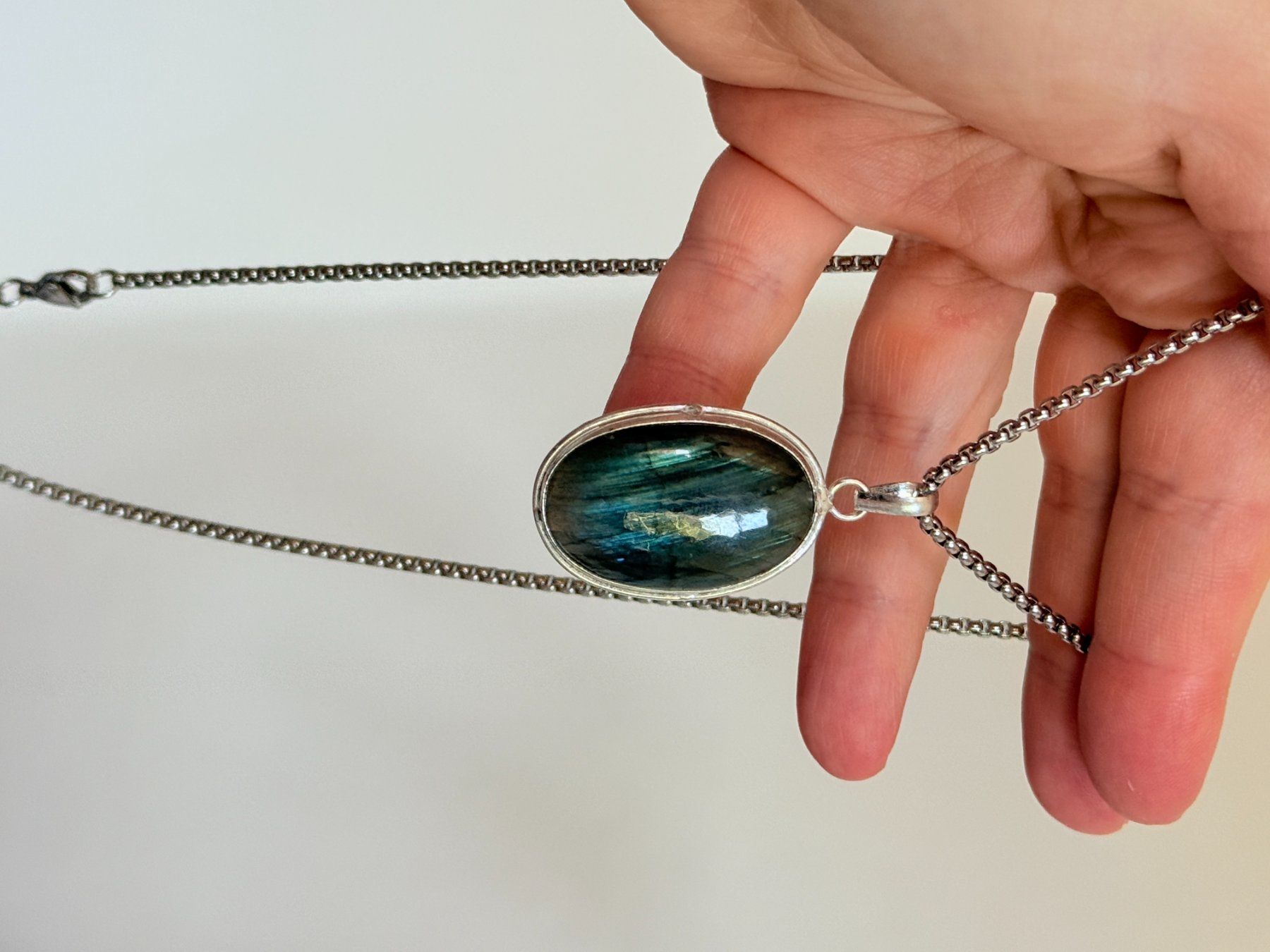 Ketten: Collier avec labradorite - Élégant & Naturel! – Neu und originalverpackt aus Genève von AWWA 6