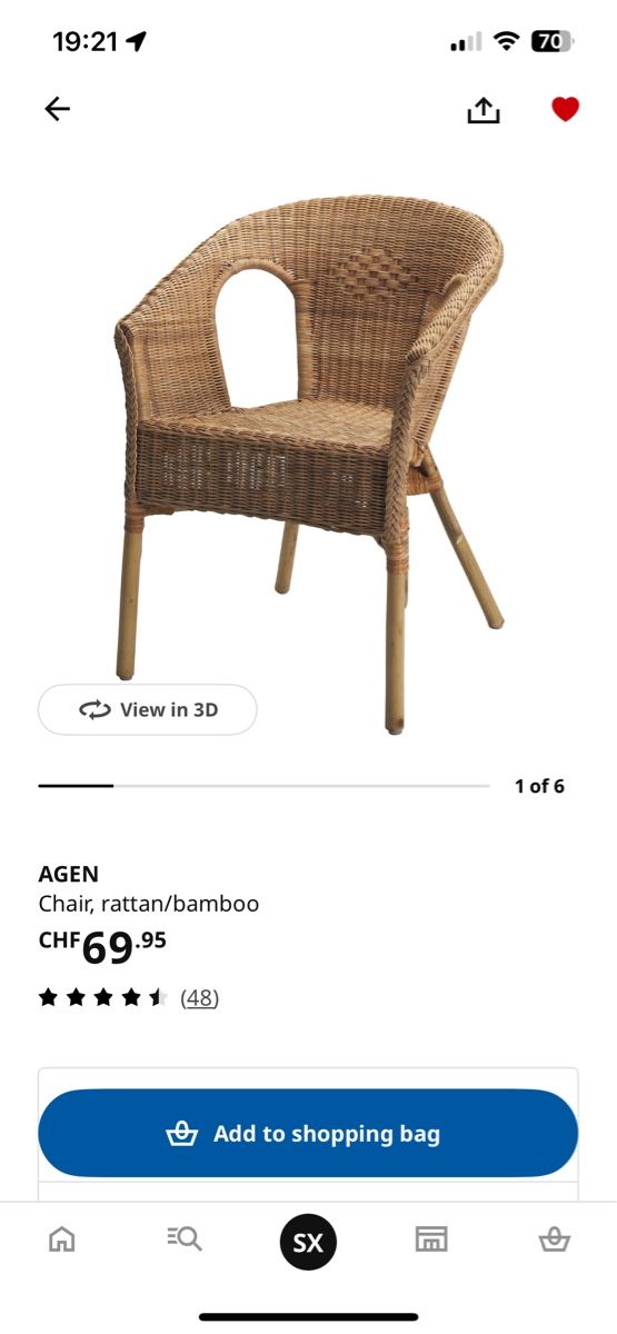 Ikea Poltrone: IKEA AGEN Rattansessel - Top Zustand! – Usato da Zürich venduto da xsy_s55s