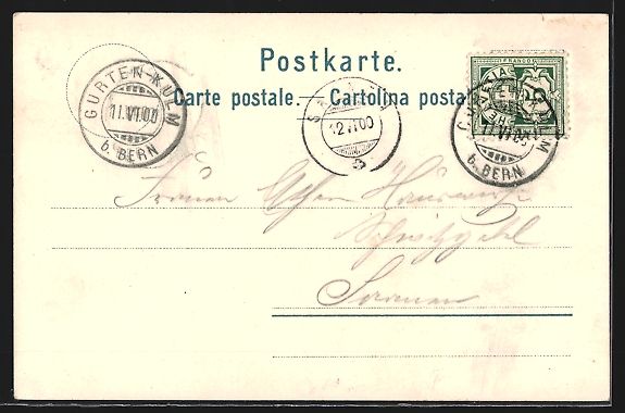 Cartes postales: Litho Gurten b. Bern, Restaurant Gurten, – D'occasion à Berlin par bartko-reher 1