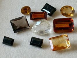 Lot Edelsteine Citrin, Turmalin, Rauchquarz, Quarz , 31.7 ct