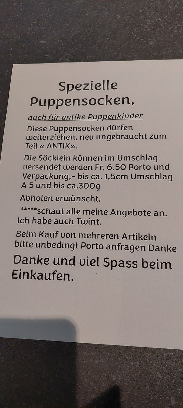 Bambole: Puppensocken hellblau gestrickt neu ungebraucht  – Nuovo (secondo la descrizione) da Muri AG venduto da nindo1 7