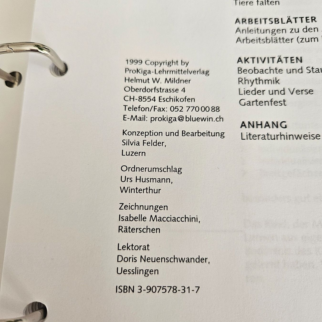 Libri: PROKIGA, Lehrmittelverlag GARTEN, Ordner – Usato da Uster venduto da Sonnenblume212 2