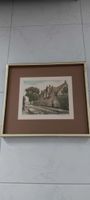 Lithografie "Strassenszene mit Baum" von Roger Hebbelinck