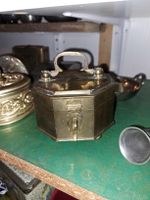 Antike Messing Schmuckschatulle mit Deckel, 
