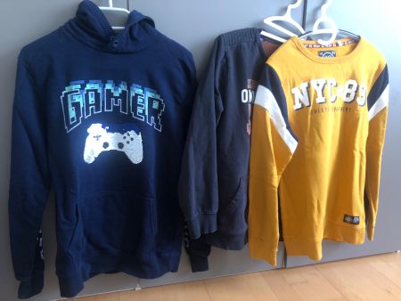Jungen Pullover 3er Set Gamer NYC blau gelb  158-170