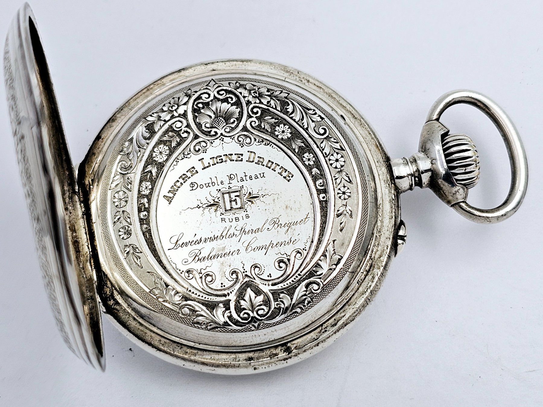 Uhren: Antike Taschenuhr mit Motiv 800 Silber – Gebraucht aus Bassersdorf von AnkerWatch 2
