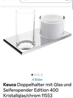 KEUCO serie 400 Doppelhalter mit Glas und Seifenspänder