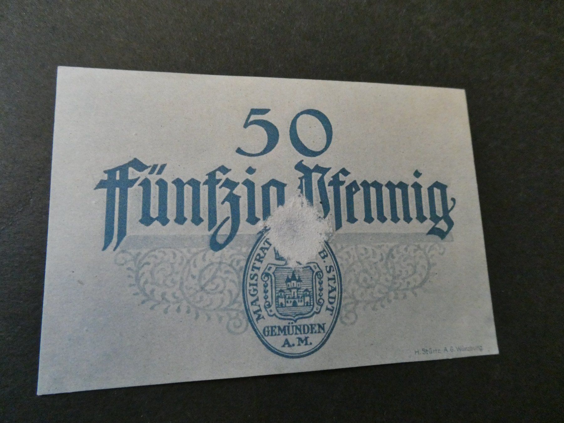 Banknoten: Dt. Reich, Gemünden - Notgeldschein – Gebraucht aus Hinterforst von rohusri 1
