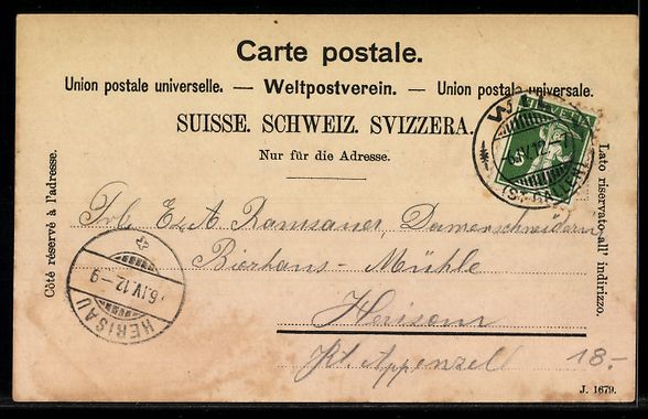 Cartoline postali: Litho Wil, Strassenansicht mit Passanten – Usato da Berlin venduto da bartko-reher 1