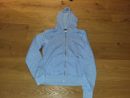 Sweat à capuche bleu clair, taille XS