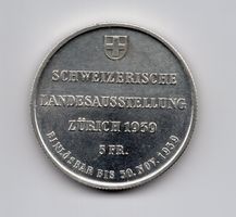 (802) Schweiz, 5 Franken 1939, Landi, top stgl