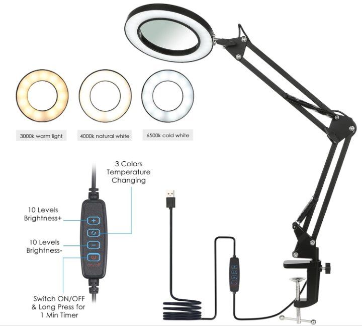Altro per Ottica: Flexibel 64 LED Lupenleuchte mit Ständer 8X – Nuovo e nell'imballaggio originale da Châtelaine venduto da topshop.switzerland 2