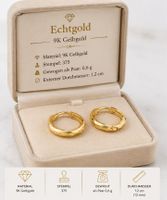 9K Gold Facettiert Huggie Kreolen Ohrringe am