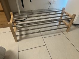 Shoe rack wood metal 4 tiers used condition