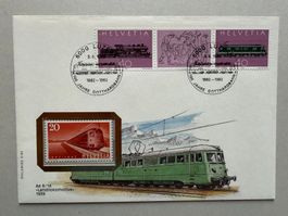 FDC 100 Jahre Gotthardbahn Ae 8/14 Landilokomotive 1882-1982