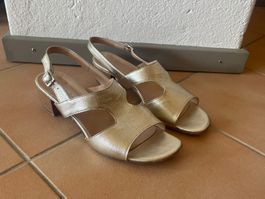 Cinzia Valle Sandalen Leder Gold Made in Italy 39