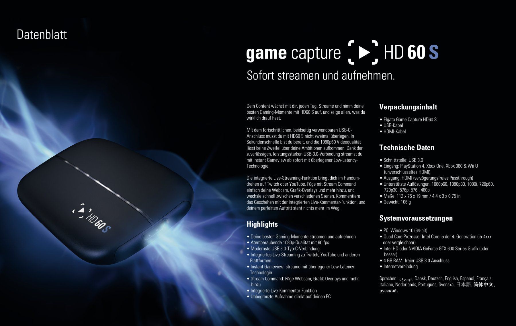 Elgato Aufnahmegeräte: Elgato Game Capture HD60 S – Neu (gemäss Beschreibung) aus Bern von  5
