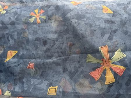 Vorhang blau gemustert 225 x 145 cm