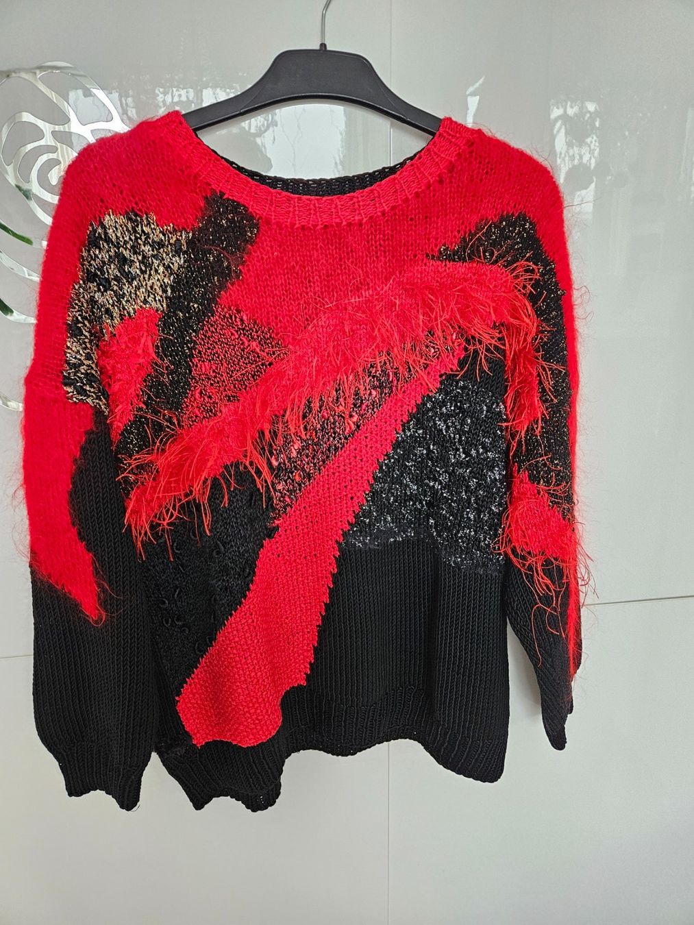 Maglioni & Felpe: Pullover handgestrickt Gr. 40 / 42 Mustermix Wolle/Baumwolle – Usato da Gossau ZH venduto da fashiontwo