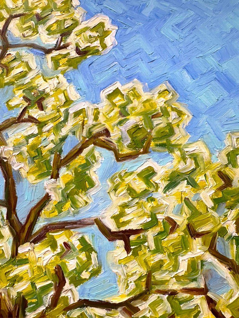 Gemälde: Frühlingsbäume (Öl auf Leinwand) Nr. 143 – Gebraucht aus Unterlunkhofen von Chrono69 1