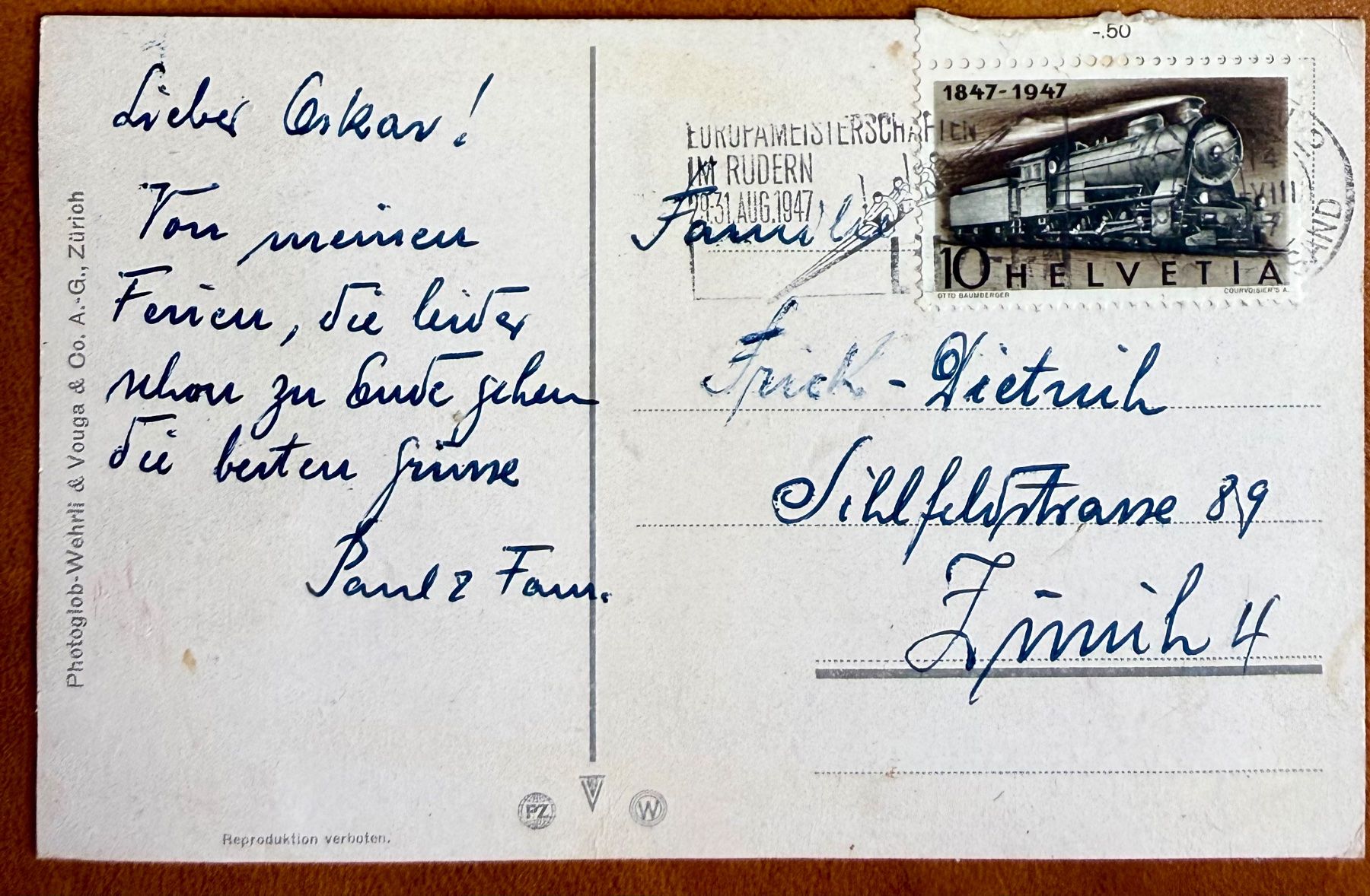 Cartoline postali: Luzern - Hofkirche 1947 – Usato da Lutry venduto da Ediego 1