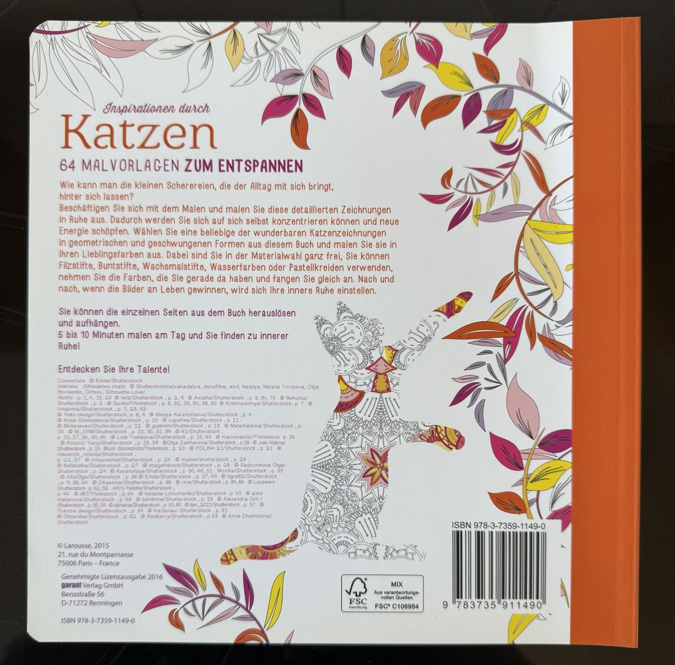 Bücher: Ausmalbuch "Katzen", 64 Malvorlagen – Gebraucht aus Oberwil BL von Lepidolith 1