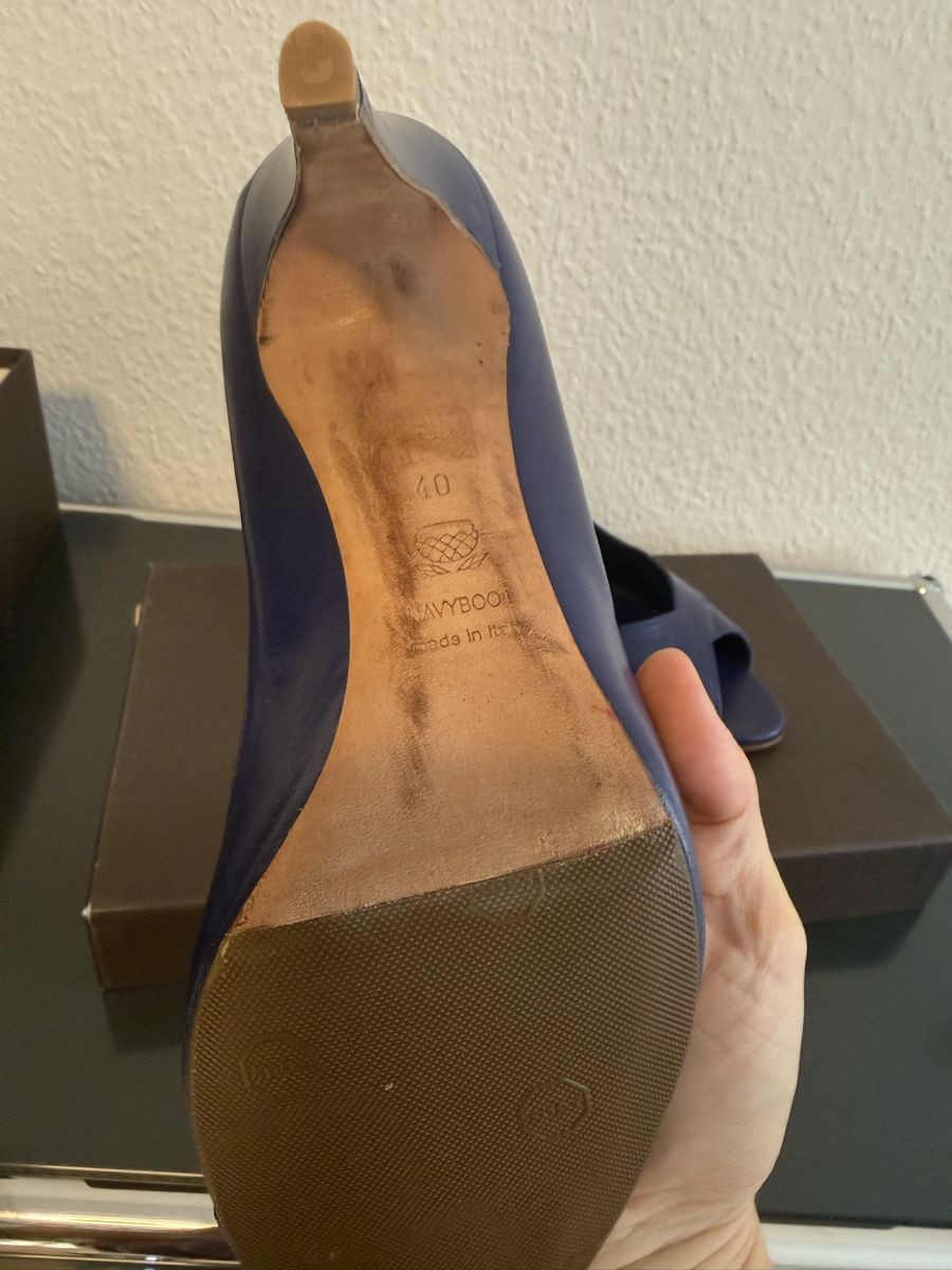 Navyboot Damenschuhe: Navyboot Damen Leder Pumps Gr. 40 Blau Peep Toe  – Gebraucht aus Zürich von Dora_2026 3
