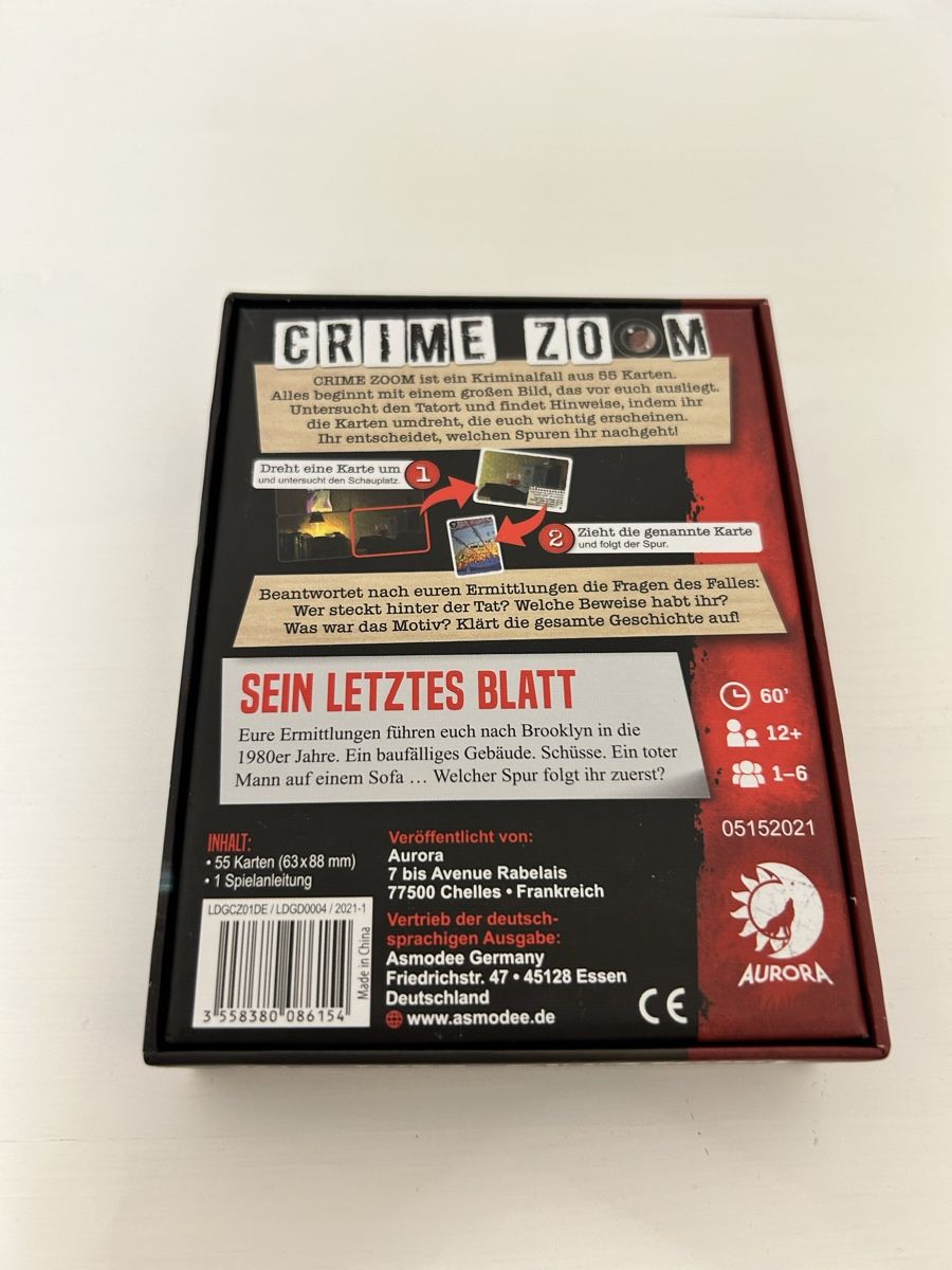 Giochi: Crime Zoom: Sein letztes Blatt – Usato da Rorschach venduto da fla_62jm 1