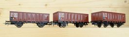 6 Stück DB Hochbordwagen Ommp50. Roco Art. 46043. DC.