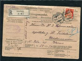 Einzugsmandat von 1915 LENZBURG