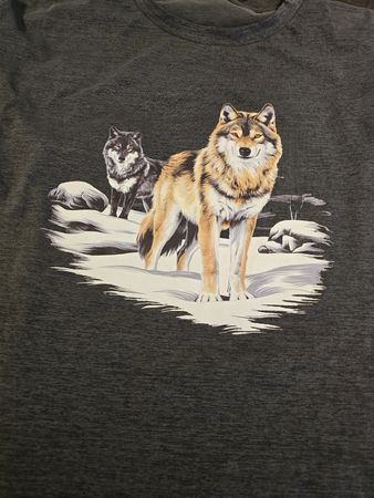 T-Shirt Wolf Motiv anthrazit Grösse 3XL zustand wie neu