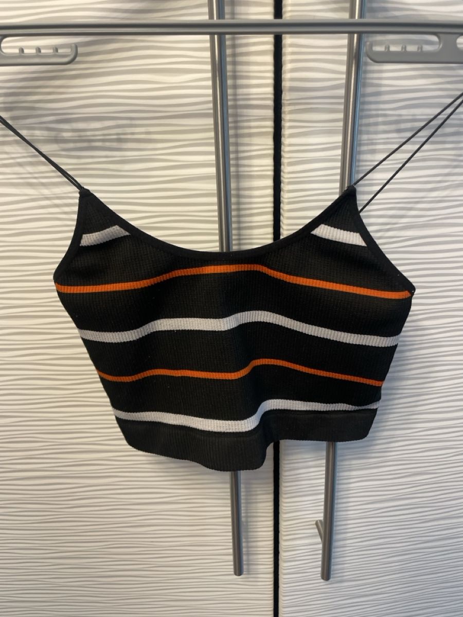 Primark Top: Haut à rayures noir blanc orange taille M – Usato da Cressier NE venduto da leiestla 2
