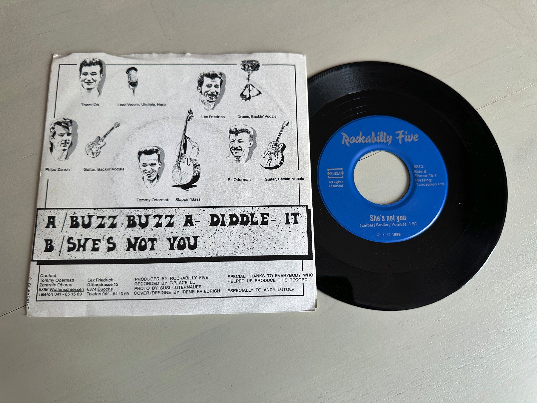 Dischi in vinile: ROCKABILLY FIVE rare Single Buzz a diddle SWISS Kult 80's CH – Usato da Basel venduto da Partridge 1