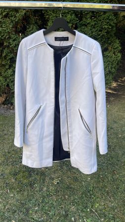 Zara Woman Mantel / Leichtes Sakko – Weiß (Gr. XS)
