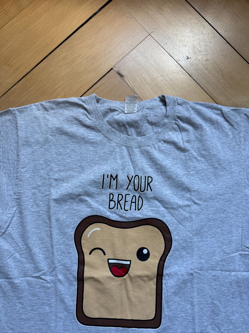 T-shirts: T-Shirt hellgrau meliert "I'm Your Bread" L – D'occasion à Zürich par Diazaio 1