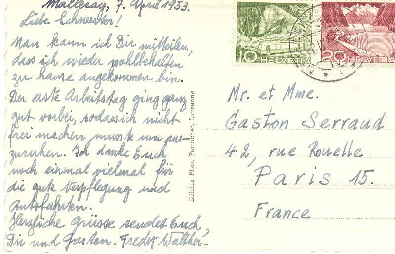 Cartoline postali: Bévilard-Malleray + 1953 – Usato da Emmenbrücke venduto da teestube 1
