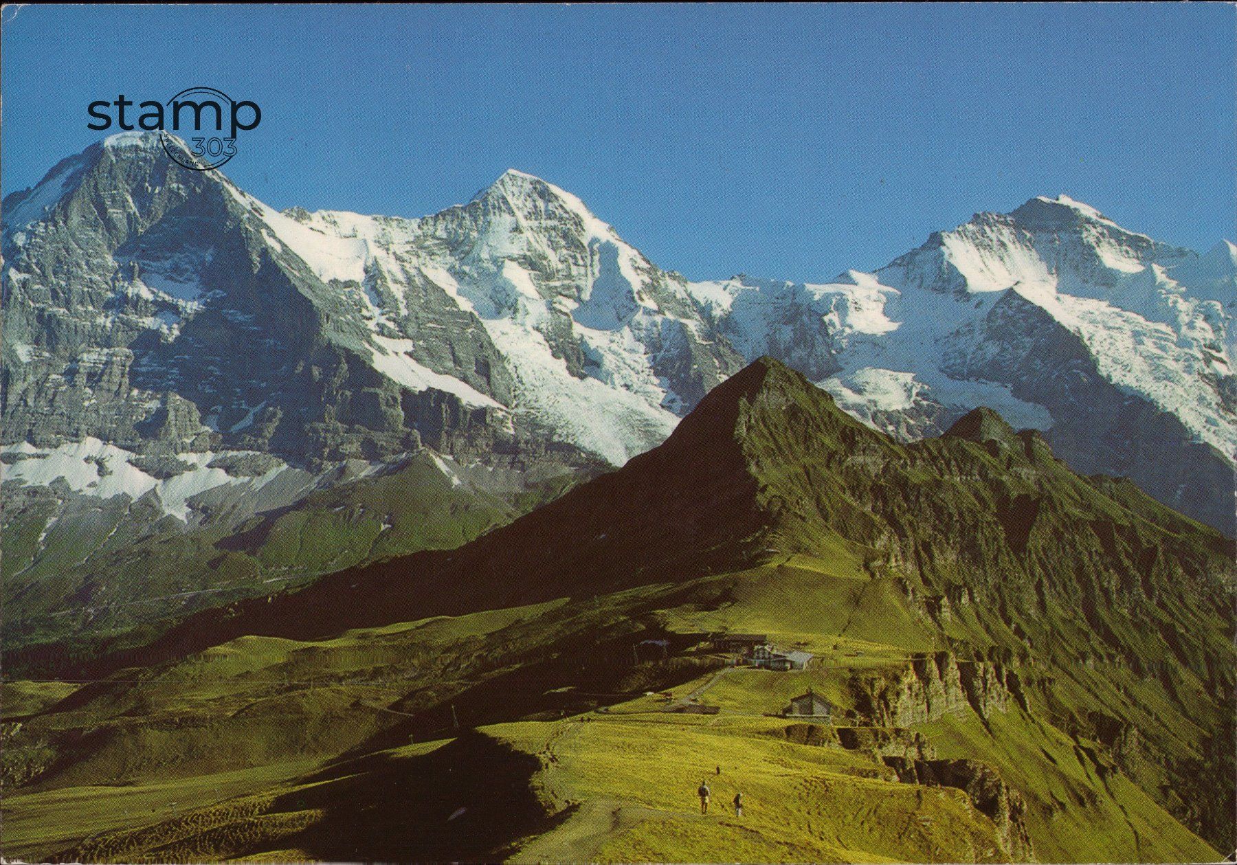 Cartoline postali: 1983 AK Männlichen, Eiger, Mönch, Jungfrau – Usato da Eggersriet venduto da stamp303