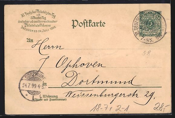 Cancelleria postale: Litho Dresden, 11. Deutscher Philatelist – Usato da Berlin venduto da bartko-reher 1