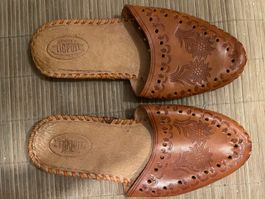 Gr. 36 Lederfinken von Ligpoll made in Europe mit Edelweiss