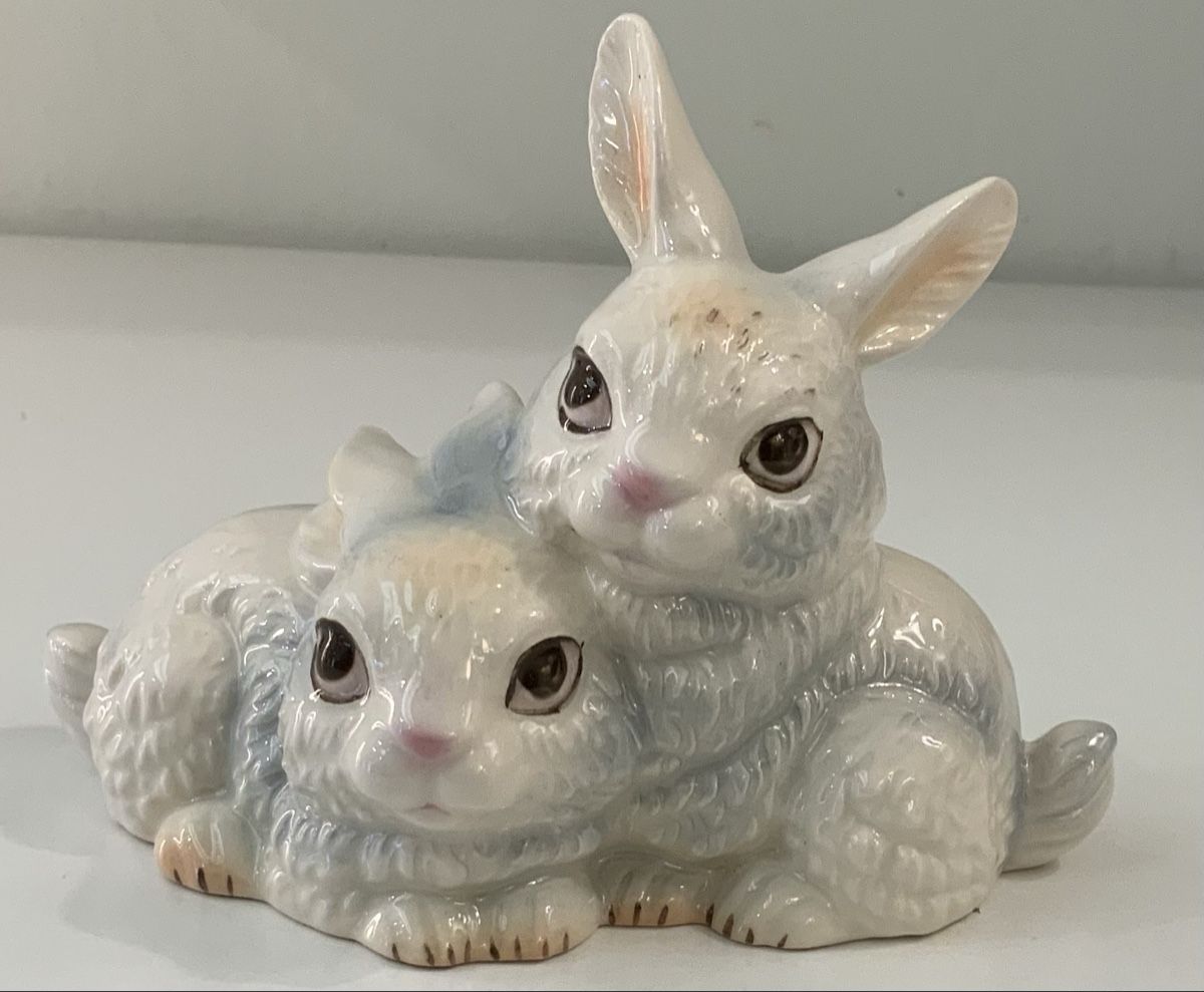 Statuette: Duo de lapin blanc by Goebel – Usato da rolle venduto da Tontonjulot